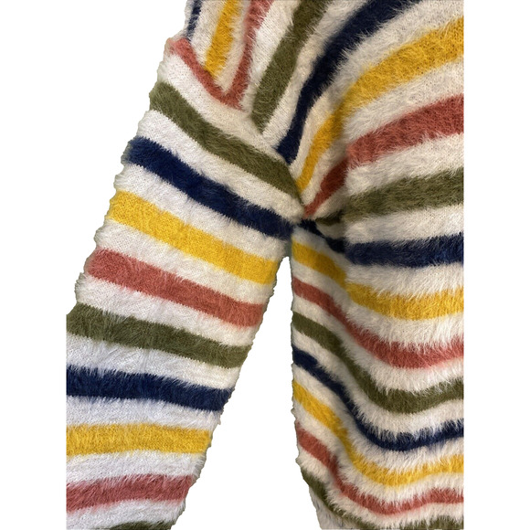 Anthropologie Oliver Striped Soft Multicolor Hooded Sweater L - Picture 3 of 6